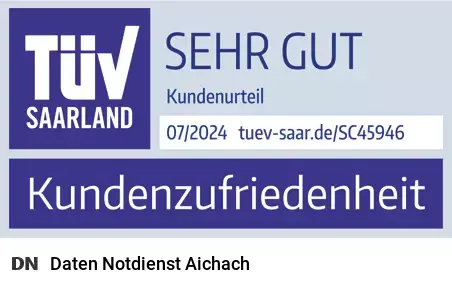 Daten Notdienst - Datenrettung Aichach (Bayern) mit TÜV-zertifizierter Kundenzufriedenheit