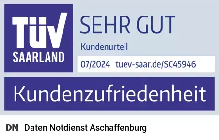 Daten Notdienst - Datenrettung Aschaffenburg (Bayern) mit TÜV-zertifizierter Kundenzufriedenheit