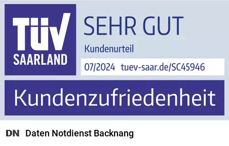 Daten Notdienst - Datenrettung Backnang (Baden-Württemberg) mit TÜV-zertifizierter Kundenzufriedenheit