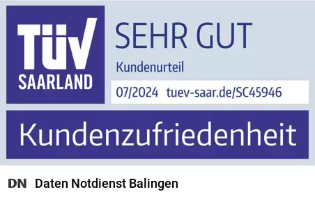 Daten Notdienst - Datenrettung Balingen (Baden-Württemberg) mit TÜV-zertifizierter Kundenzufriedenheit