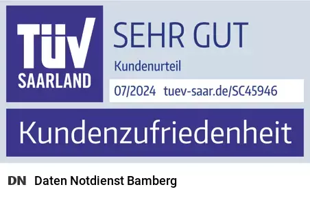 Daten Notdienst - Datenrettung Bamberg (Bayern) mit TÜV-zertifizierter Kundenzufriedenheit