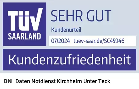 Daten Notdienst - Datenrettung Kirchheim unter Teck (Baden-Württemberg) mit TÜV-zertifizierter Kundenzufriedenheit