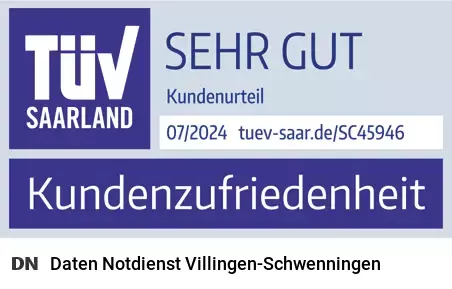 Daten Notdienst - Datenrettung Villingen-Schwenningen (Baden-Württemberg) mit TÜV-zertifizierter Kundenzufriedenheit