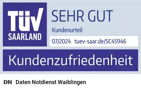 Daten Notdienst - Datenrettung Waiblingen (Baden-Württemberg) mit TÜV-zertifizierter Kundenzufriedenheit